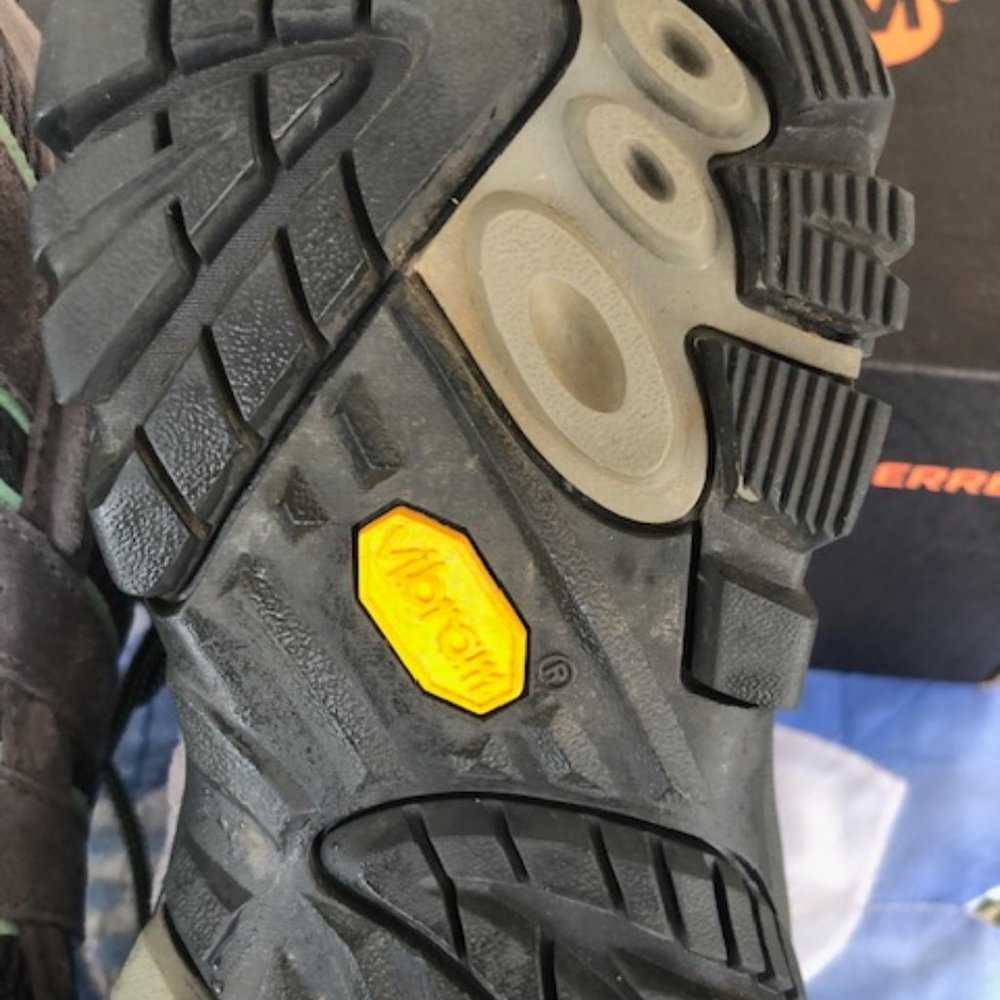 MERRELL MOAB 2 WATERPROOF HIKING SHOE DRIZZLE/MINT 7.5 W - Picture 8 of 14